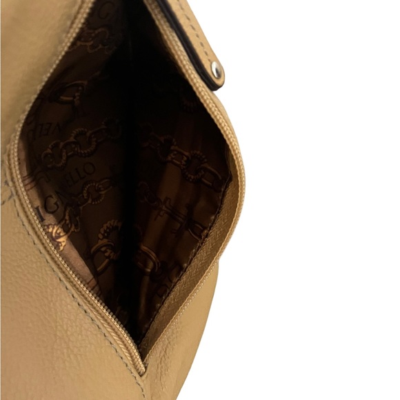 Tignanello Beige Multipocket Soft Pebbled Leather Shoulder Crossbody Bag - Picture 11 of 15